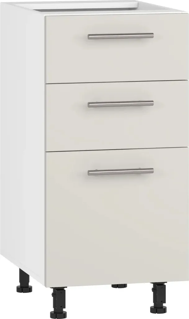 Meuble de cuisine 40 cm VENTO cachemire mat à fermeture amortie D3S