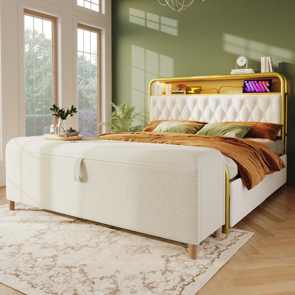 STILVORA 175 x 38 cm Bettbank Polsterbank mit Stauraum