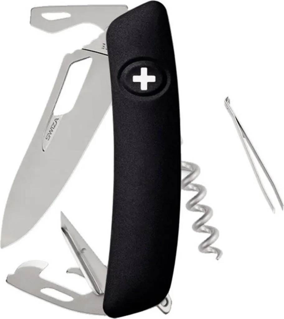 Couteau Swiza SH03R AM Noir Manche Soft Touch et Lame de Sécurité