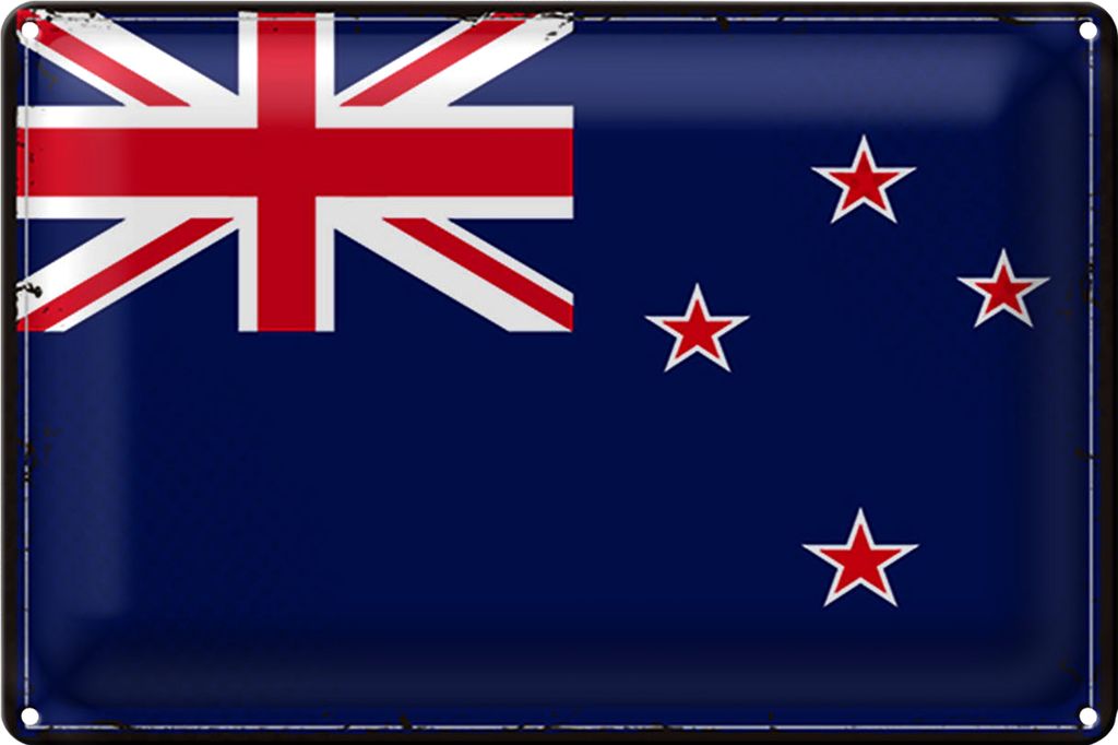 Blechschild Flagge Neuseeland 30x20cm Retro New Zealand