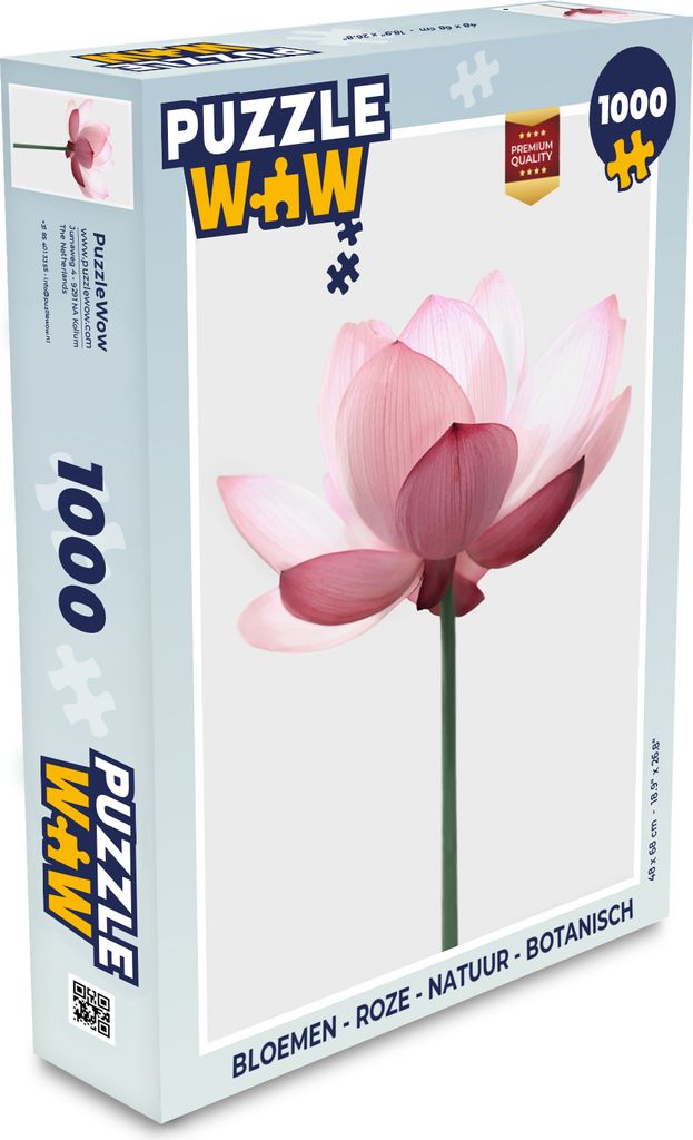 MuchoWow Puzzle 1000 Teile Blumen - Rosa - Natur - Botanisch - Spielzeug - Alt und Jung - Spiele - Puzzeln