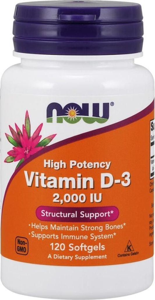 Now Vitamina D-3 2000 Ui Alta Potencia 120 Perlas