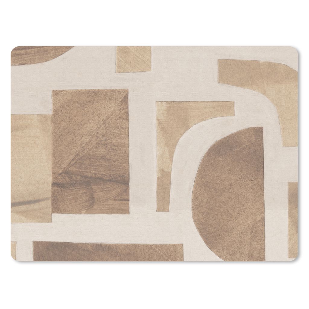 MuchoWow Mauspad Mousepad Formen - Abstrakt - Puzzle - Holz 23x19 cm - Mousepads - Maus Mat - Pad - Mausunterlage - Schreibtischunterlage - Mauspad