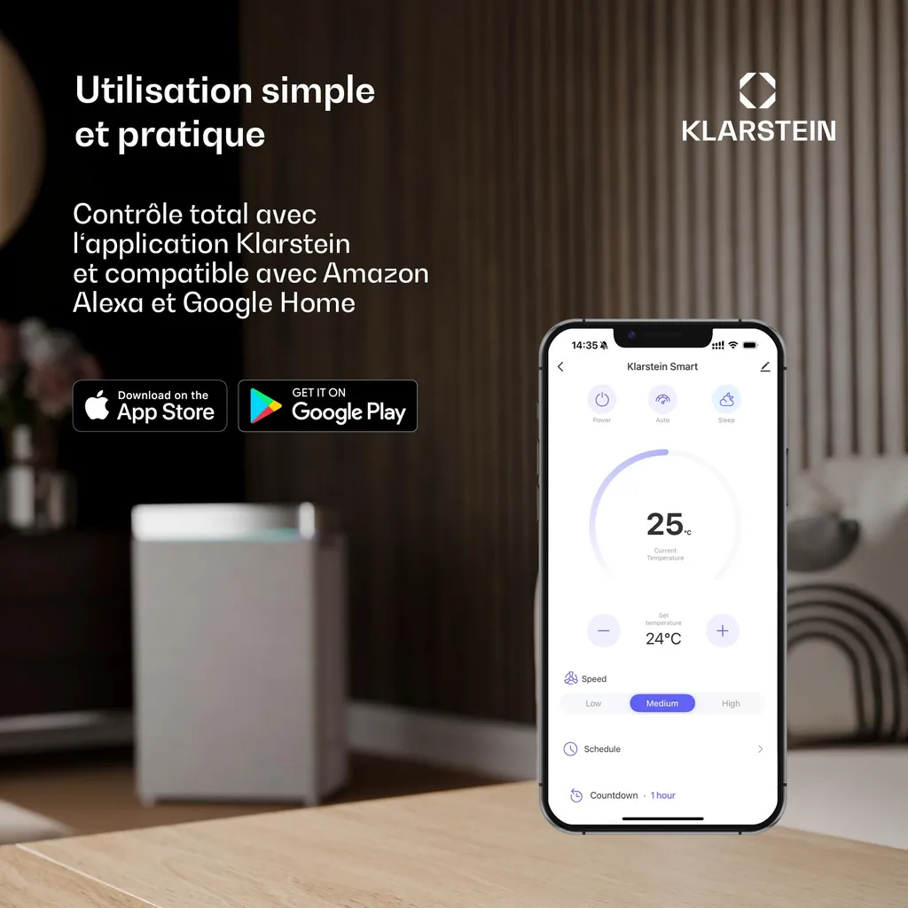 Klarstein Climatiseur Mobile 9000 BTU - Clim Portable Connectée IoT Blanche - 6