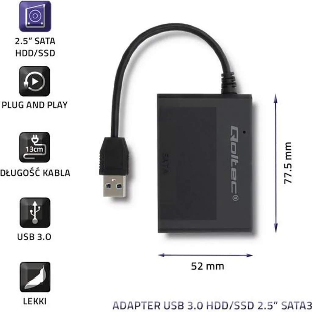 Qoltec Adattatore Hard Disk SATA a USB 3.0 5Gbps - Miglior Prezzo