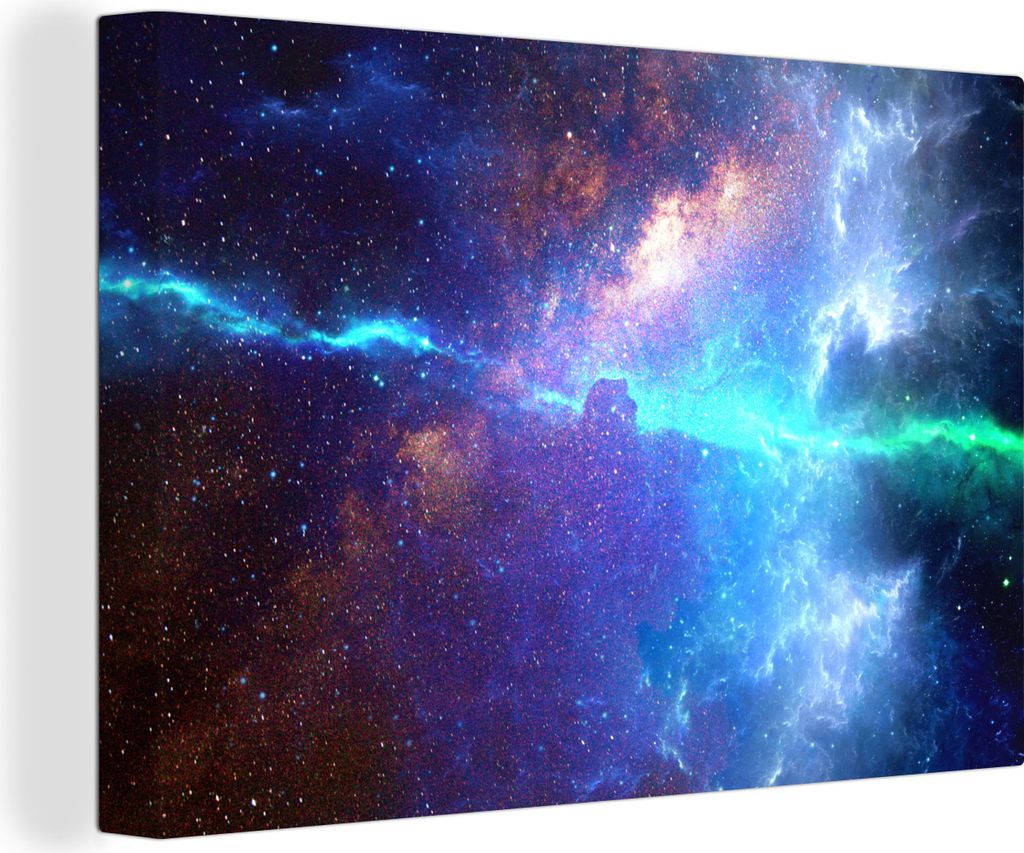 OneMillionCanvasses - Leinwandbilder - 150x100 cm, Leerzeichen - Blau - Grün, Wandbilder Kunstdruck Wanddekoration - Foto auf Leinwand - Gemäld...