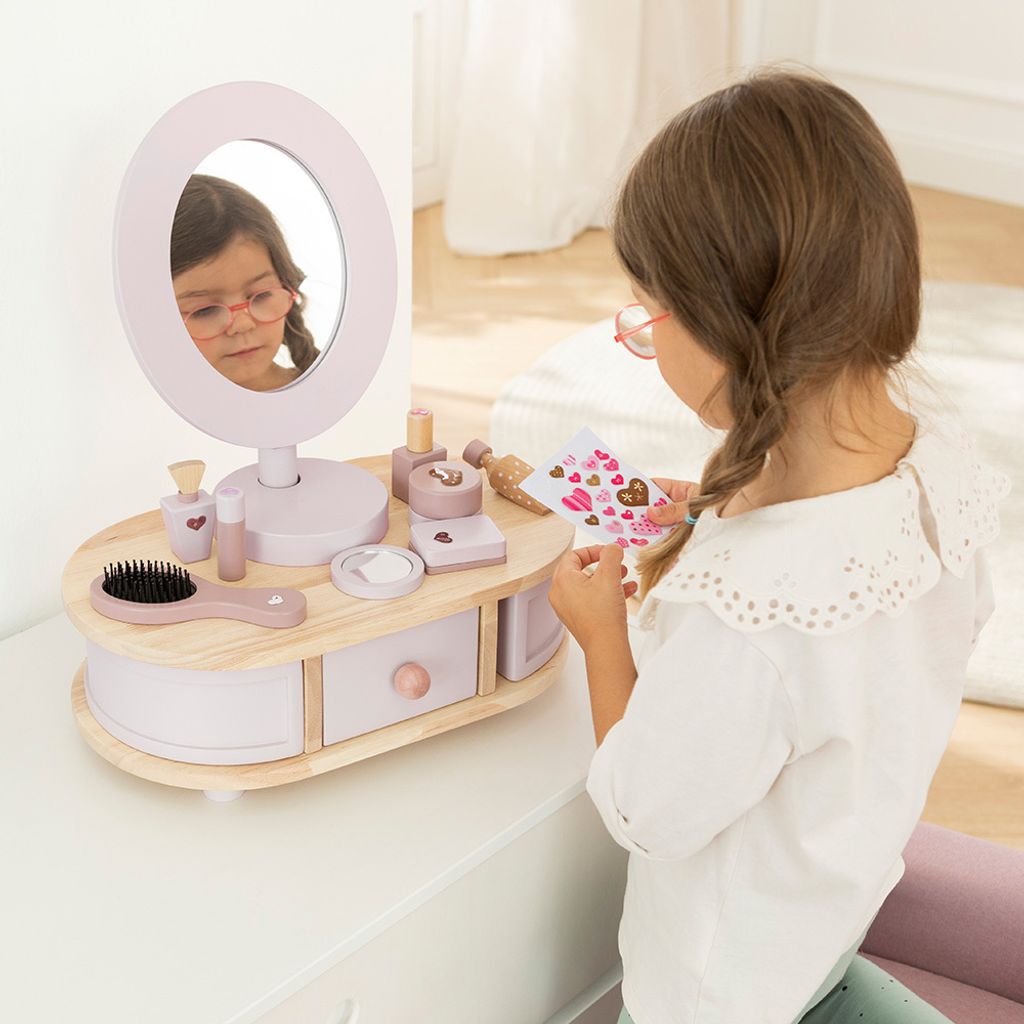 howa Schminktisch Kinder aus Holz mit 8 tlg. Zubehör und Produktbild 4