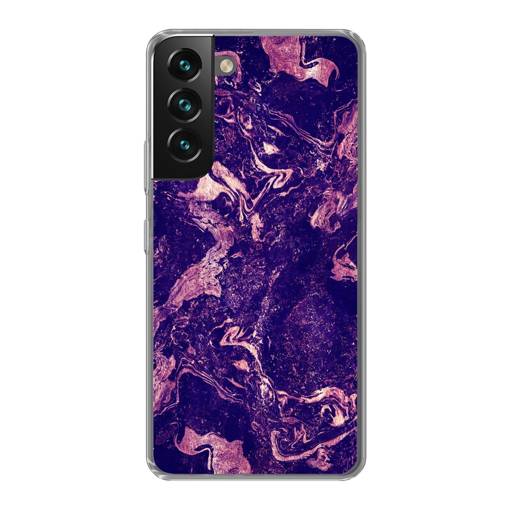 MuchoWow Handyhülle Schutzhülle Hülle für Samsung Galaxy S22 Marmor - Naturstein - Mineralien Silikon Softcase Handy Hülle - Mobiltelefonhülle