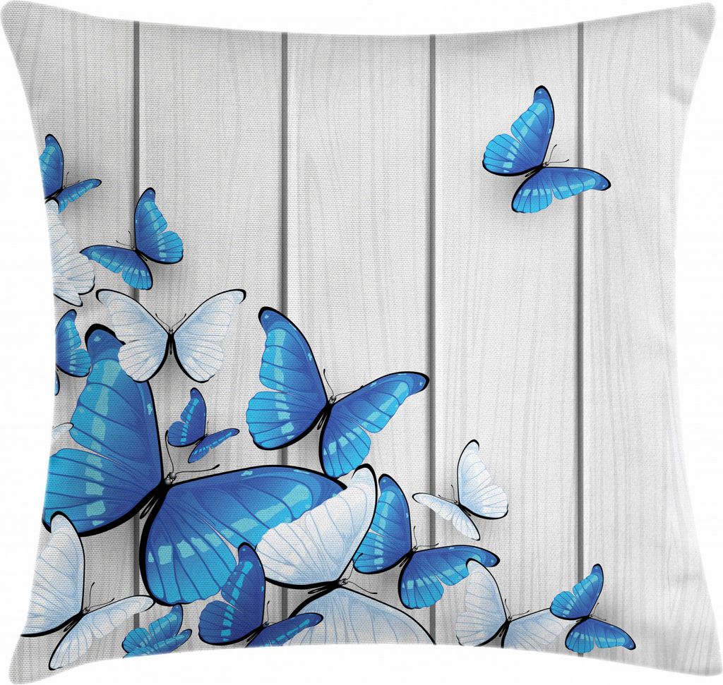 ABAKUHAUS Blau Kissenbezug, Insekt Holz Holz, Waschbar mit Reißverschluss Kissenhülle mit Farbfesten Klaren Farben Beidseitiger Druck, 40 x 40 cm...