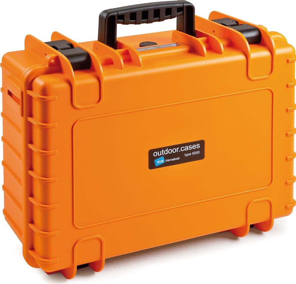 B&W Outdoor Case Type 5000 orange mit Schaumstoff Inlay