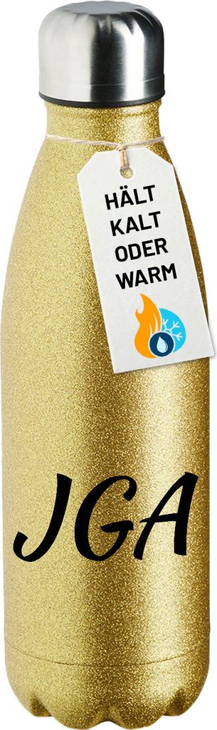 Huuraa Trinkflasche JGA Junggesellenabschied 500ml Gold Edelstahl Wasserflasche Trinkflasche Geschenkidee