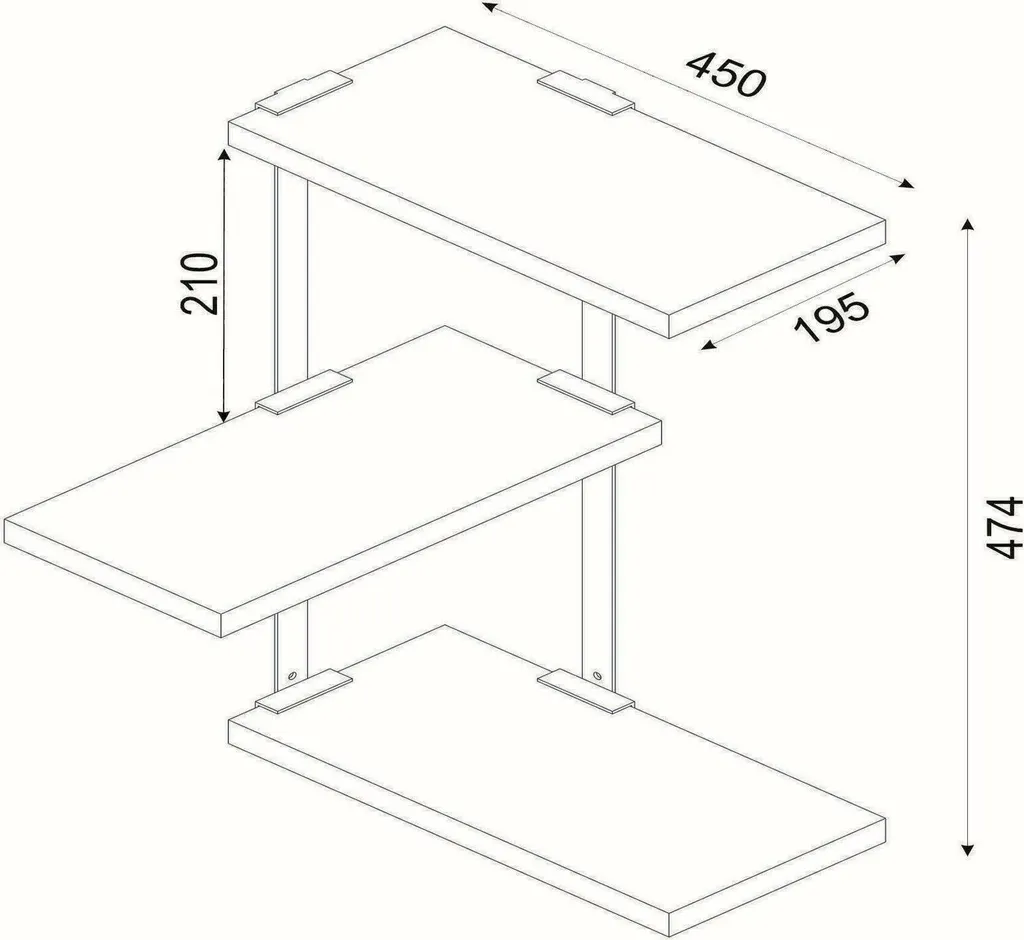 Étagère Compacte 3 Tablettes Noyer Marron Ékeka Design Moderne - 3