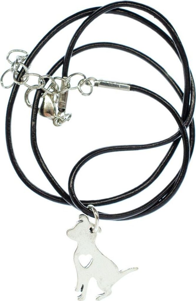 Welpe Herz Kette Halskette 45cm Miniblings Hund Terrier Edelstahl Jack Russell