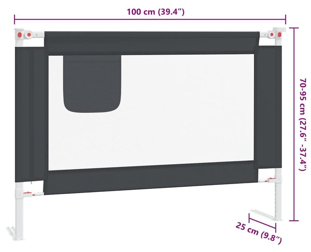 vidaXL Kleinkind-Bettschutzgitter Dunkelgrau 100x25 cm Produktbild 