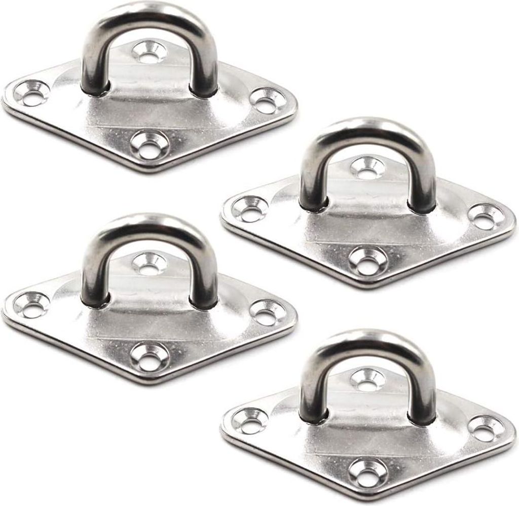 Plafond-Wandbefestigung Haken Heavy Duty Anker Diamond Pad Ösenplatte 304 rostfreier Stahl Großartig für Yoga-Schaukeln Hängematten/Bootsriggin...
