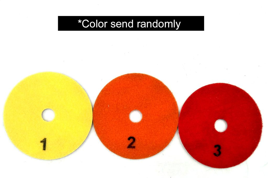 3PCS/Set 4-Zoll 100mm Trocken/Nass 3-Stufen-Polierpads Granit Polierwerkzeug Marmor Beton Schleifen (Farbe zufällig senden)