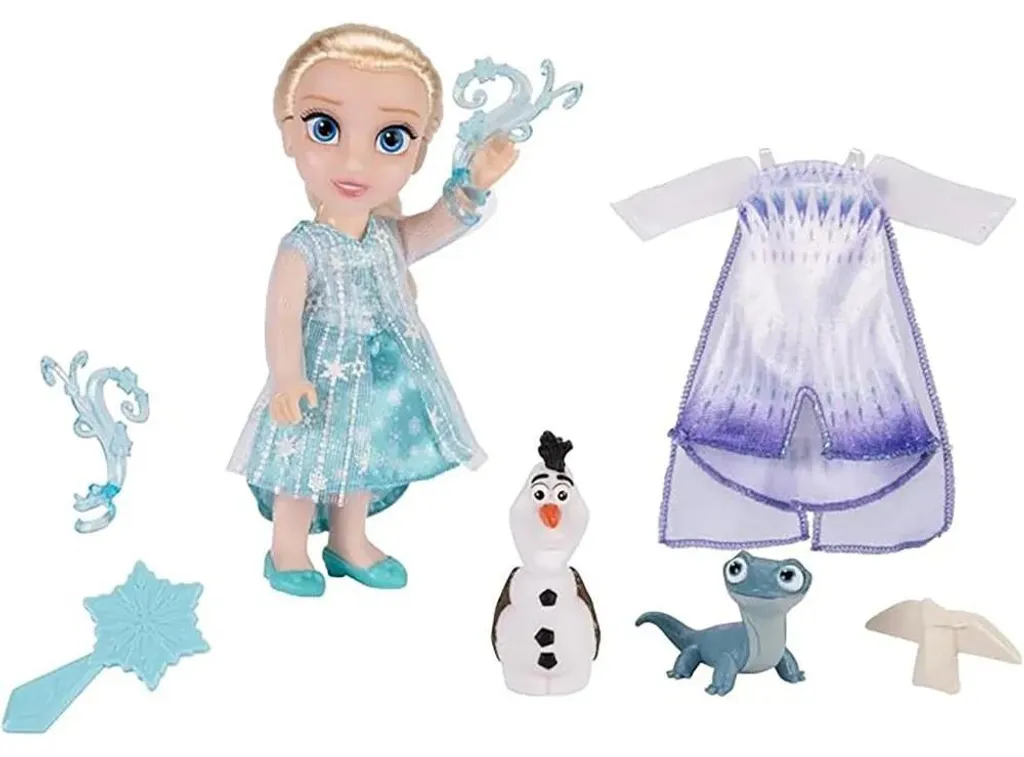 Coffret Elsa La Reine des Neiges Poupée 15cm Bleue avec Accessoires