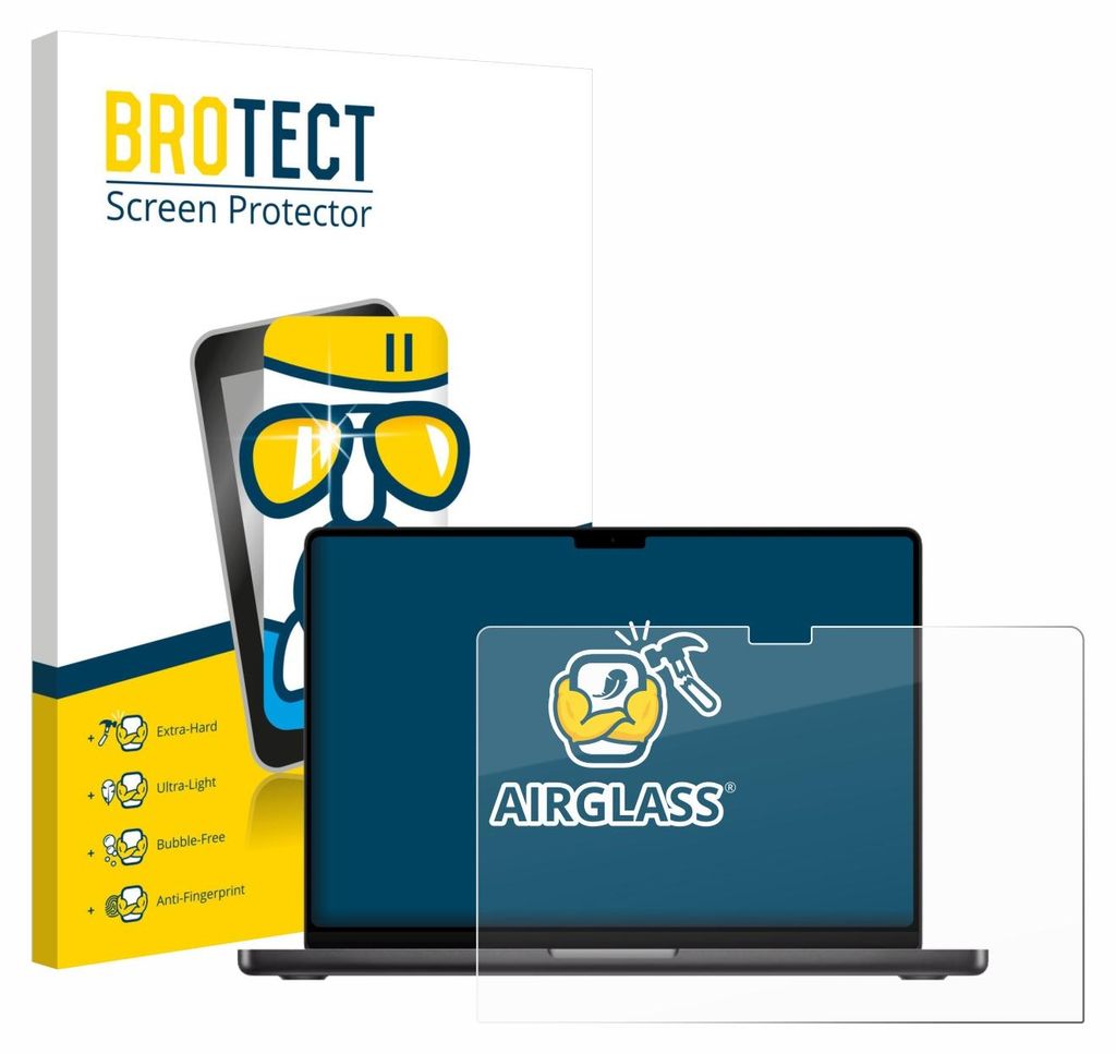 BROTECT Schutzglas für Apple MacBook Pro 16" M5 2026 Schutzfolie Panzer Folie Glas Display Schutz klar