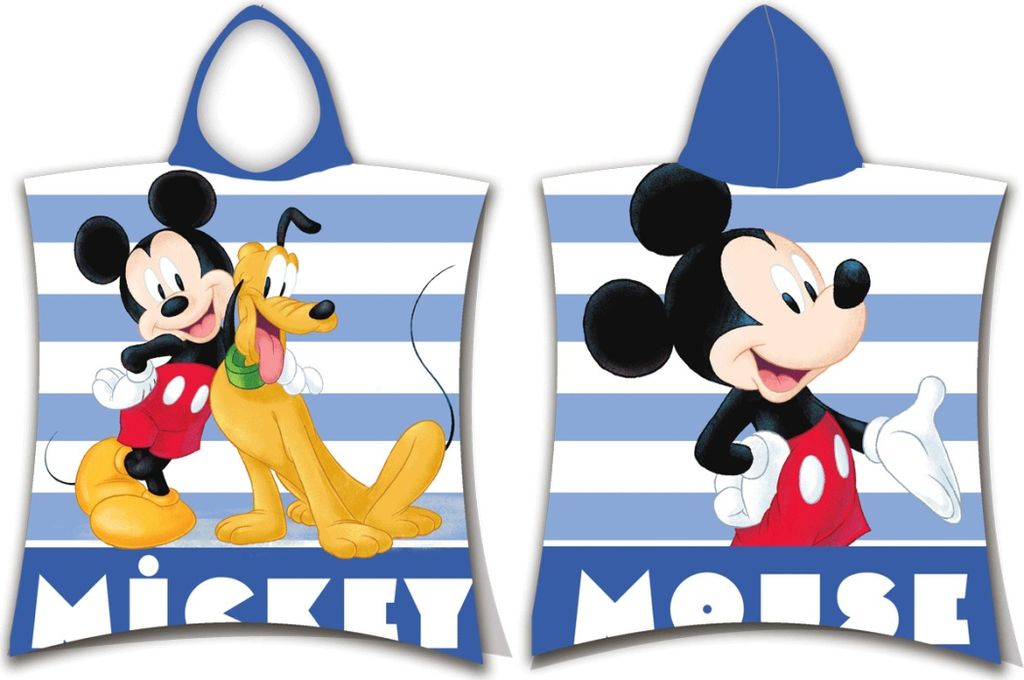 Jerry Fabrics Mickey Mouse Kinder Poncho Kapuze Duschtuch Badetuch Strandtuch 50x115cm