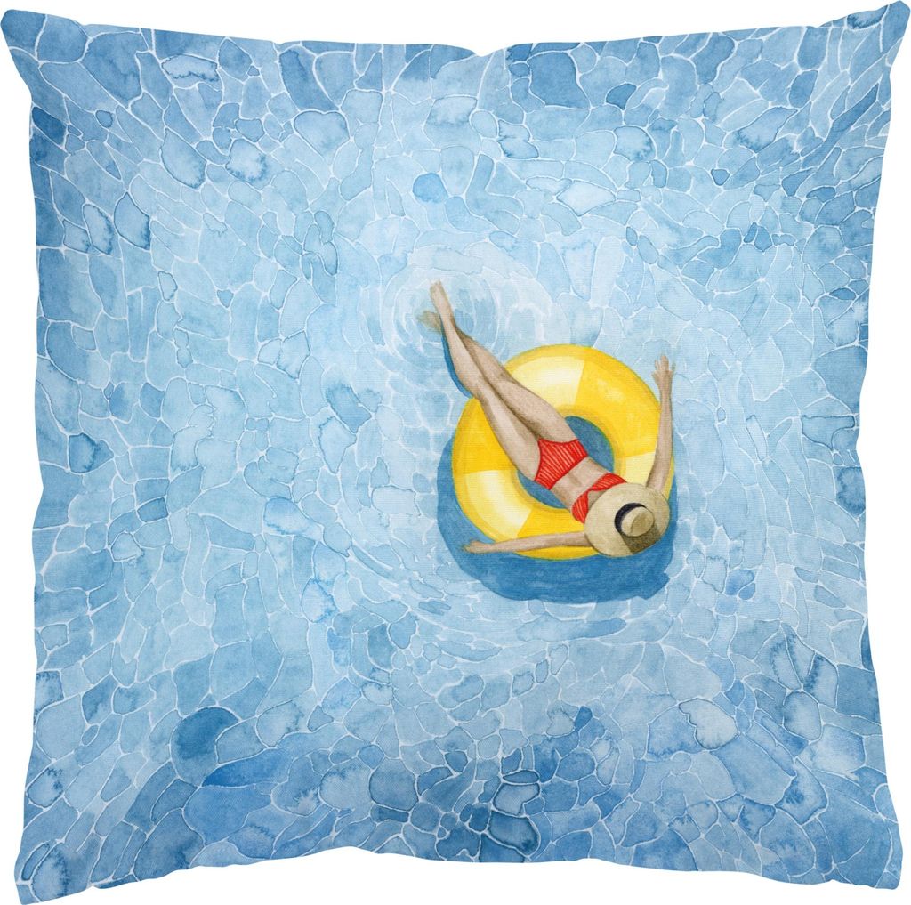 Dekokissen originell drinnen / Indoor Zierkissen Samt waschbar Design blau Abstrakt Sofakissen ohne Füllung