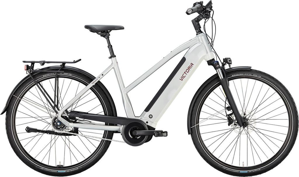 VICTORIA Elektro-Trekkingrad "TRESALO 15" (#1), Trapez, 28", airstream silver...