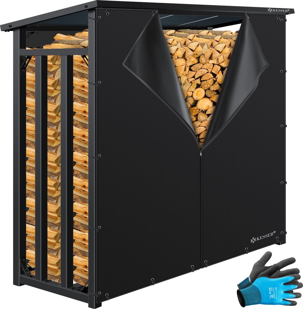 KESSER® Kaminholzregal Metall 188 x 70 x 185 cm Produktbild 