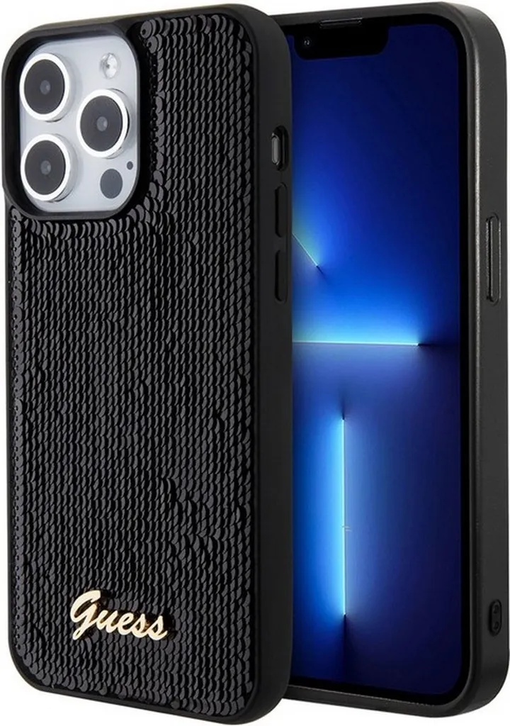 Custodia Guess iPhone 15 Pro Max Sequin Script - Nero Scintillante - 12