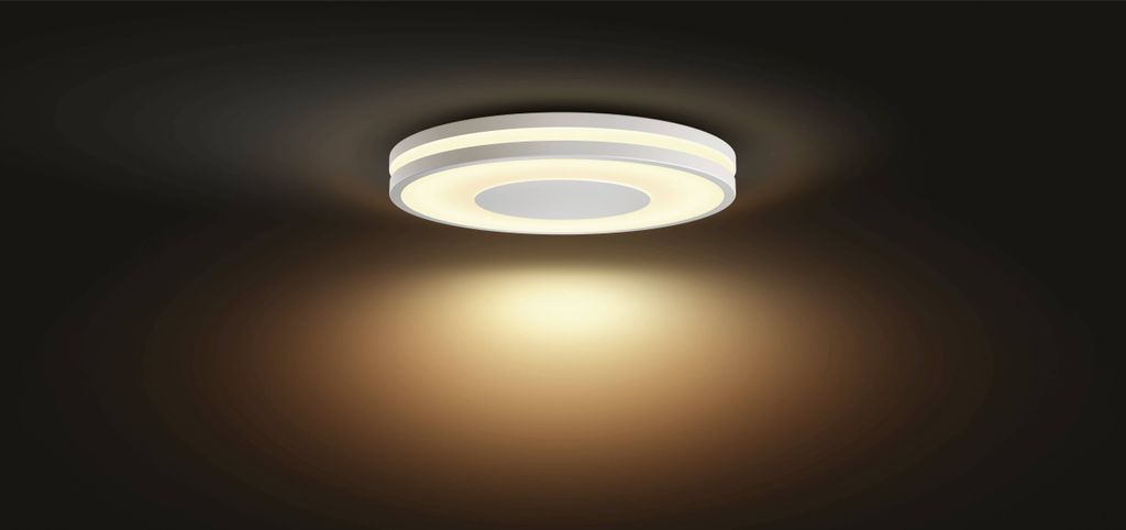 Philips Hue White Ambiance Being Deckenleuchte (2.500 lm) inkl. Dimmschalter, dimmbare Deckenlampe für das Hue Lichtsystem mit allen Weißtönen, ...