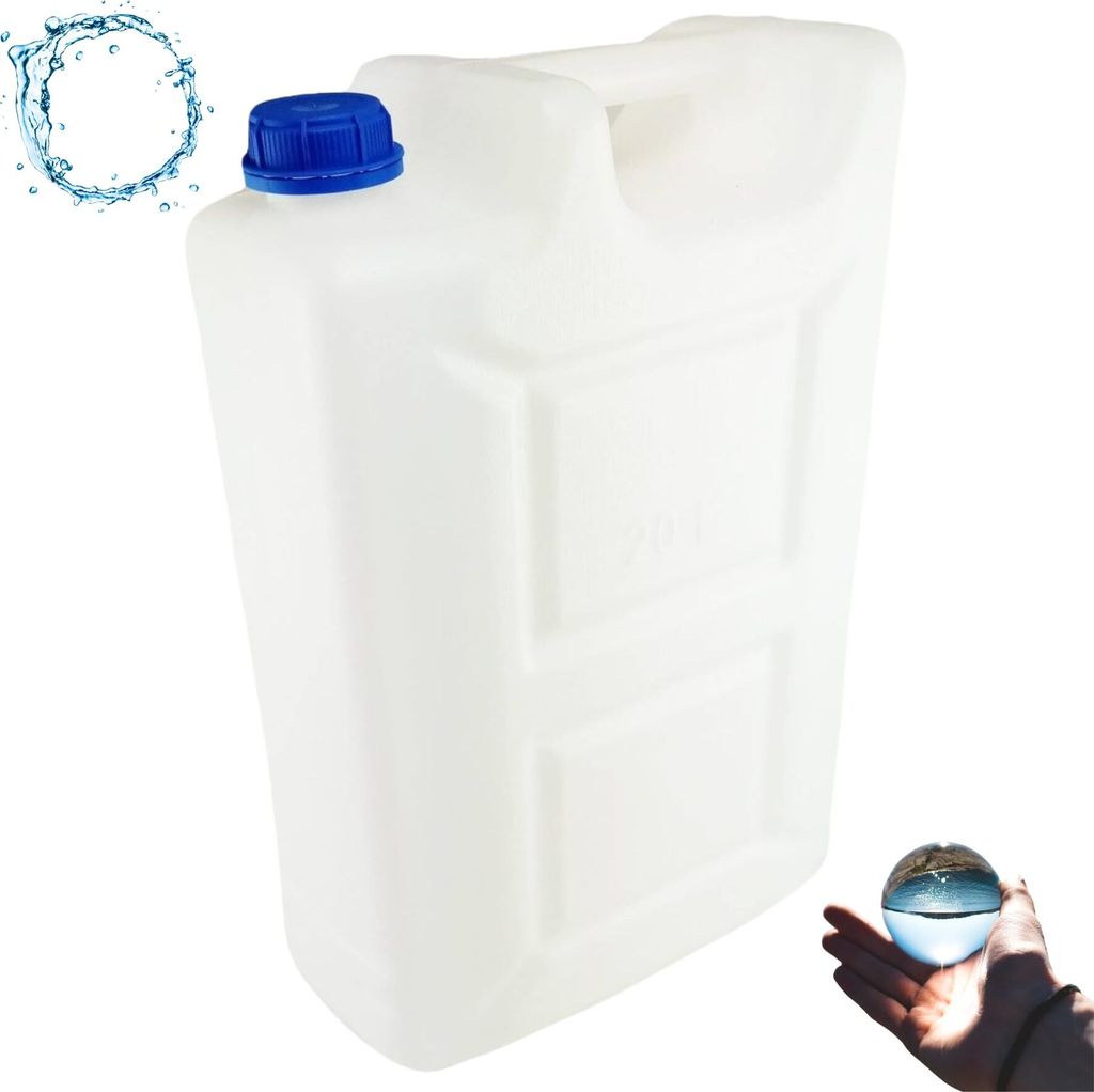Anwicar Wasserkanister - Wasser Kanister 20l - Camping Wassertank - Weiß