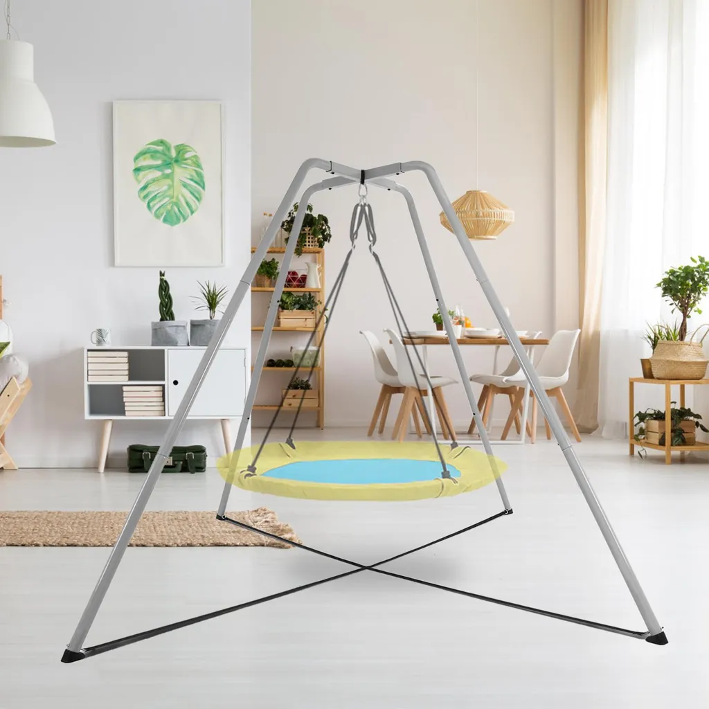 Support de fixation pour balançoire nid d'oiseau - Set gris résistant - 6