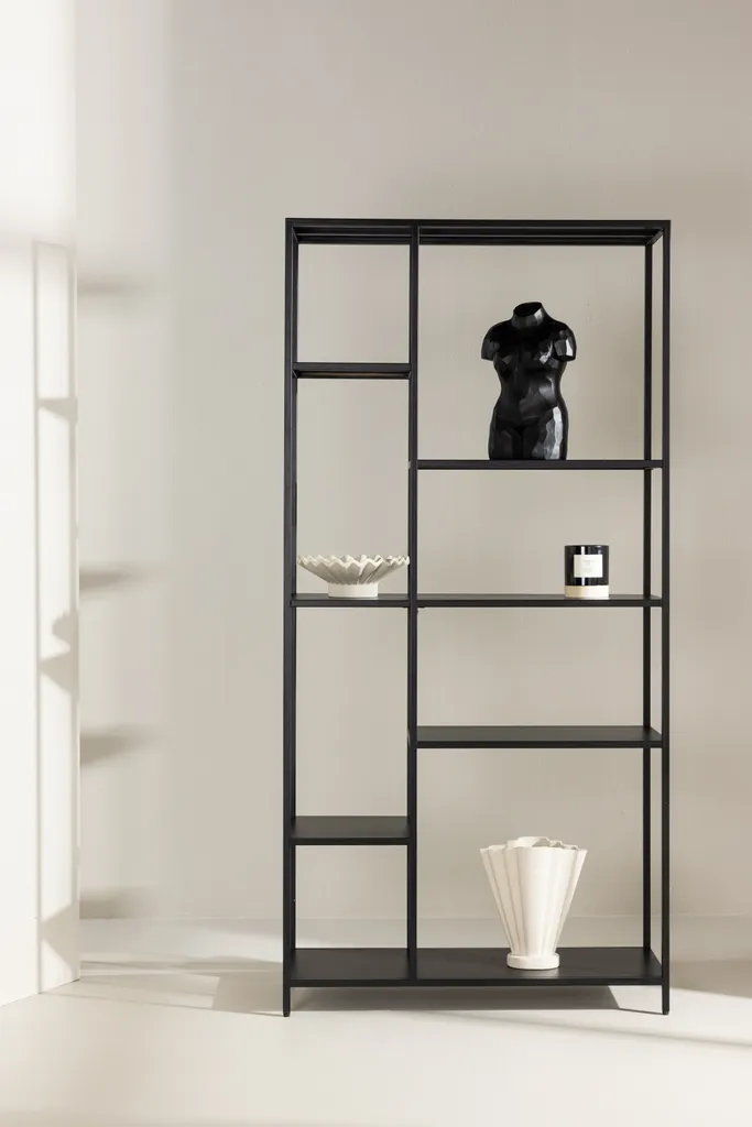 Bibliothèque ElAlto noire 6 étagères - Meuble de rangement robuste 180cm - 8