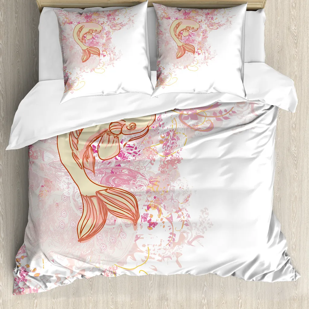 Set Letto Matrimoniale ABAKUHAUS Antiacaro Rosa Giallo Giapponese