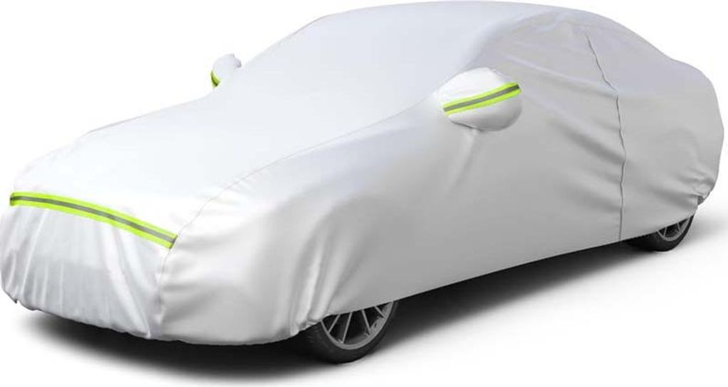 Autoabdeckung Vollgarage Abdeckplane Auto Garage Staubdicht Wasserdicht Autohülle Autoplane Winter & Sommer für 450-495 cm Sänfte Limousine Silb...
