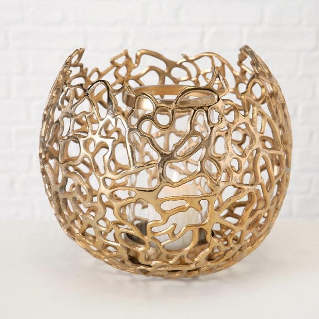 Windlicht Fidan Aluminium Ø17 cm H19 cm gold Stückpreis