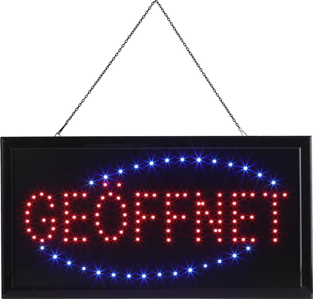 1pc große helle LED Shop Sign Board Neon Licht Fenster Tür hängen Zeichen GEOFFNET