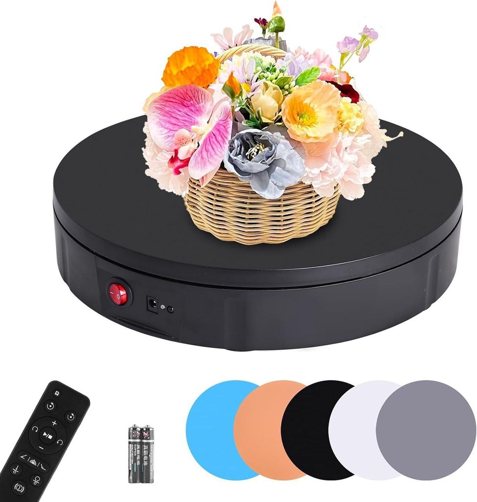 Elektrischer 360° Drehteller mit Fernbedienung – Rotierende Präsentationsplattform für Fotos, Videos, Modelle, Schmuck & Produkte