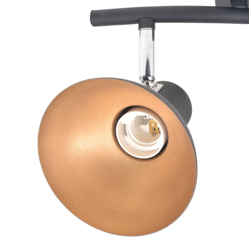 vidaXL Lampe de plafond pour 2 ampoules E27 noir et or chic