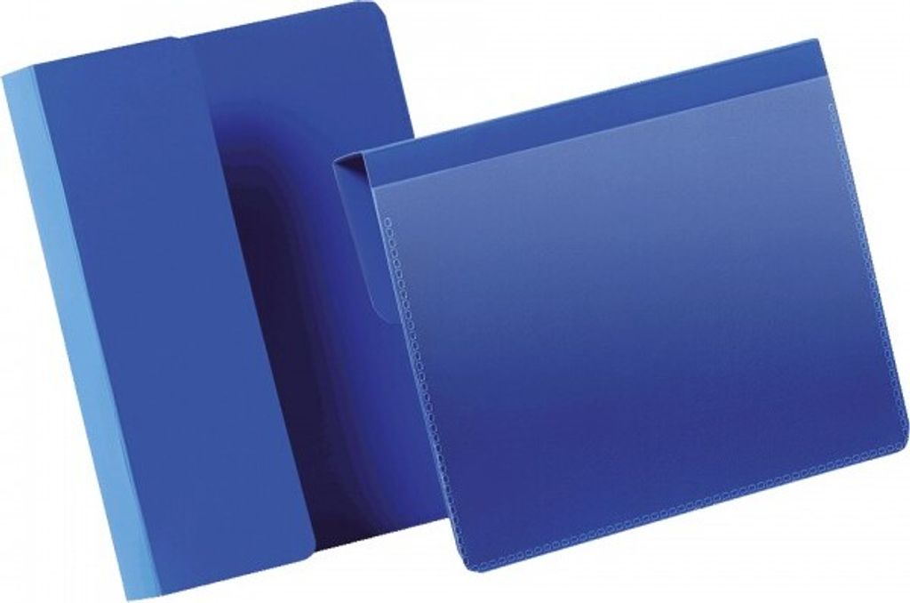 DURABLE Kennzeichnungstasche, mit Falz, blau/transparent, 148x105mm (A6), 50/VE