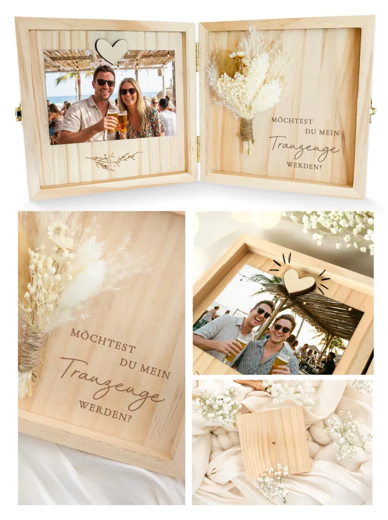 Coffret cadeau en bois Veux-tu être mon témoin ? - Boîte haut de gamme