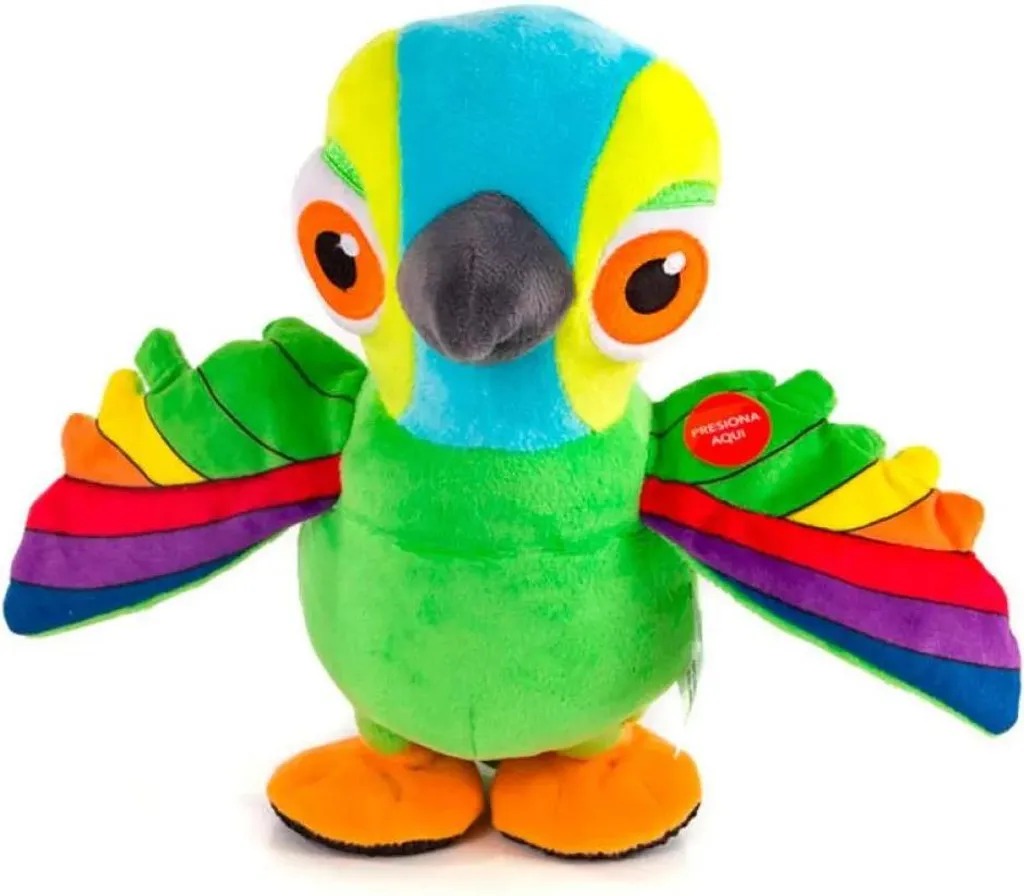 Peluche Sonore Peppe Perroquet Multicolore et Douce La Ferme de Zenon