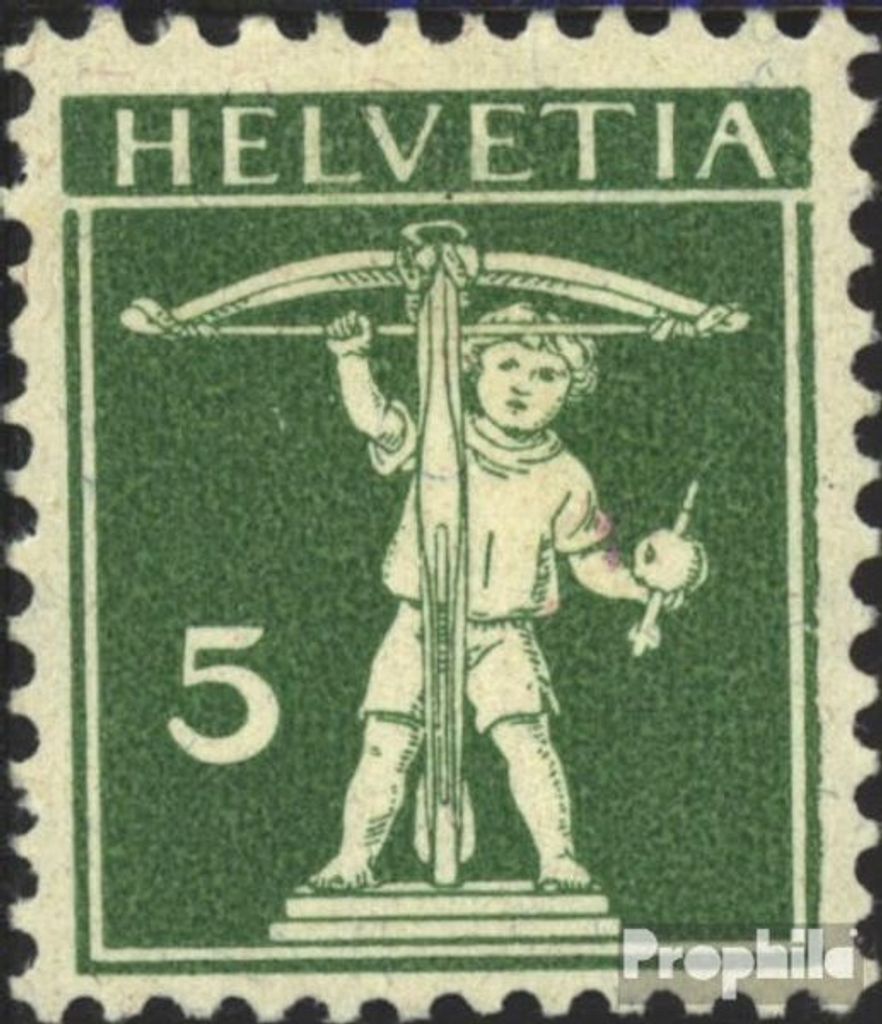 Briefmarken Schweiz 1910 Mi 113II gestempelt Tellknabe