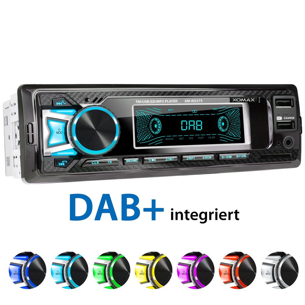 DAB Autoradio Rds AM FM Bluetooth Freisprecheinrichtung Usb Sd Aux-In Mp3 1din
