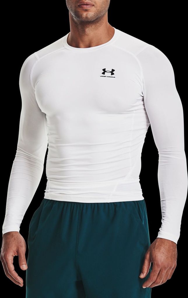 Under Armour HeatGear Langarm-Baselayer-T-Shirt, Weiß XL Produktbild 