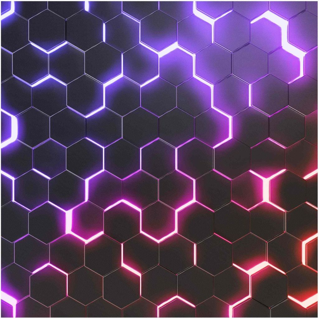 Fototapete Muster - Vliestapete - Bildtapete UV-beständig Geometrisch schwarz 3D-Effekt Neon Art Wandtapete geruchsfrei