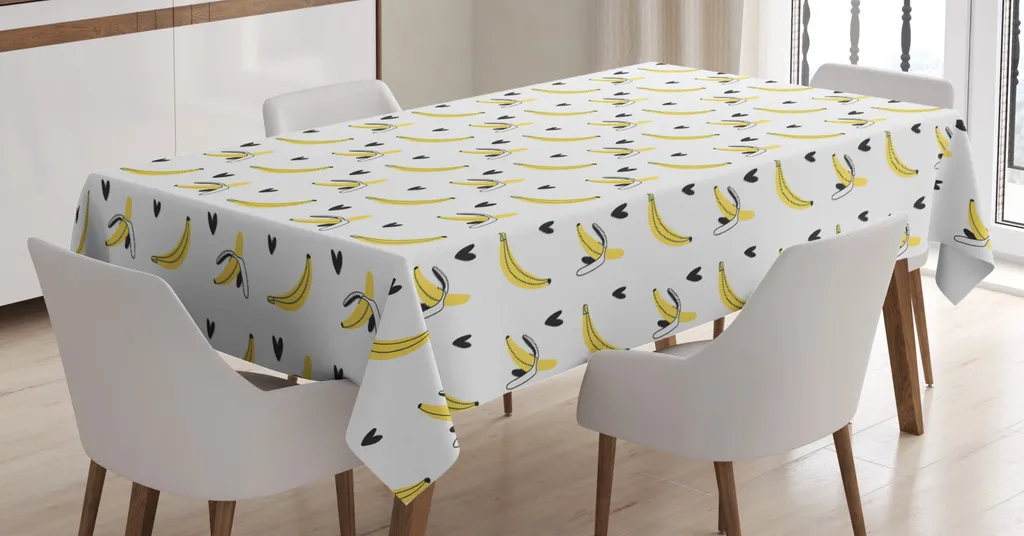 Tovaglia Design ABAKUHAUS 140x200 Banane | Tessuto Tecnico Grigio