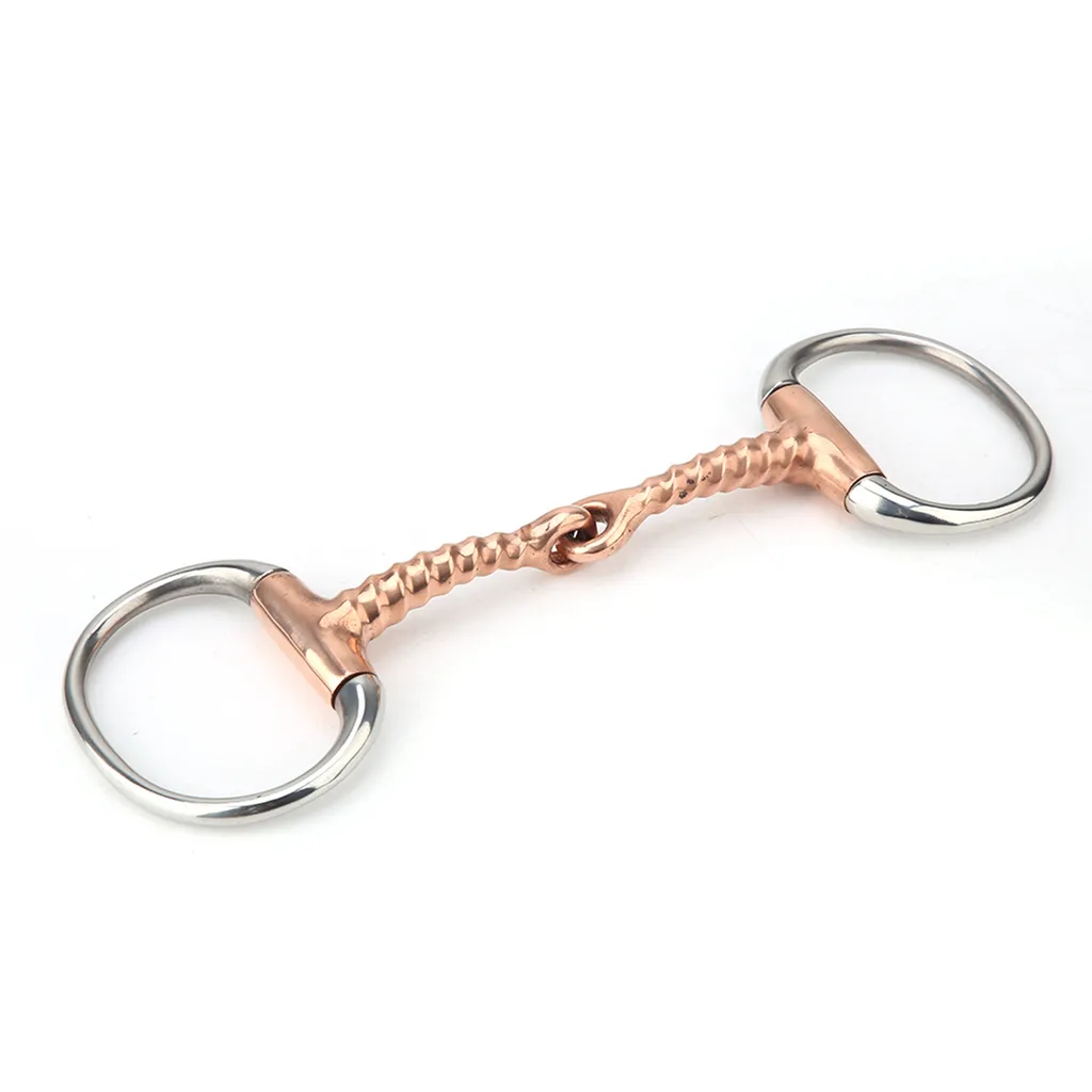 Mors de filet à anneaux coulissants en inox pour bride d'équitation