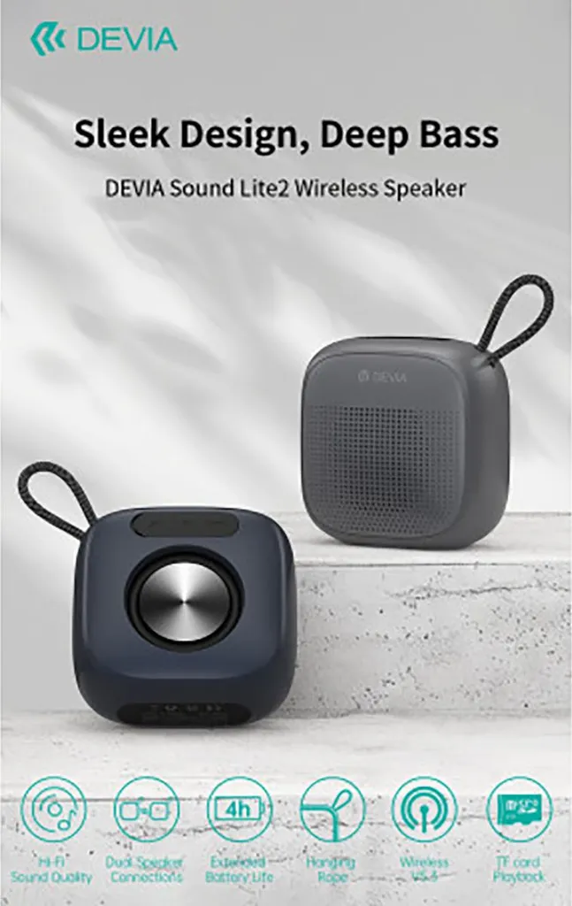 Devia Haut-parleur Bluetooth 5.3 Sound Lite 2 10W Portable Compact Noir - 5