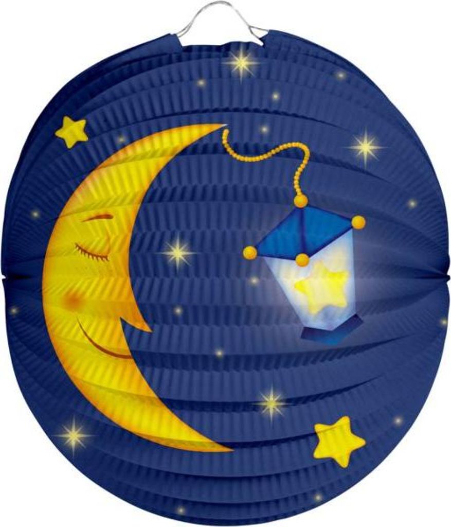 Twisk Lanterne Lune papier 22 cm multicolore pour fête Image du produit 