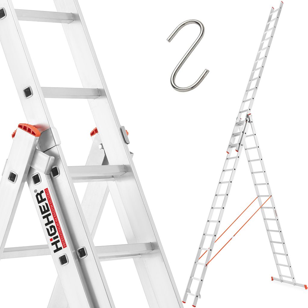 Drabina aluminiowa profesjonalna HIGHER 3x13 seria 73PRO Zdjęcie produktu 
