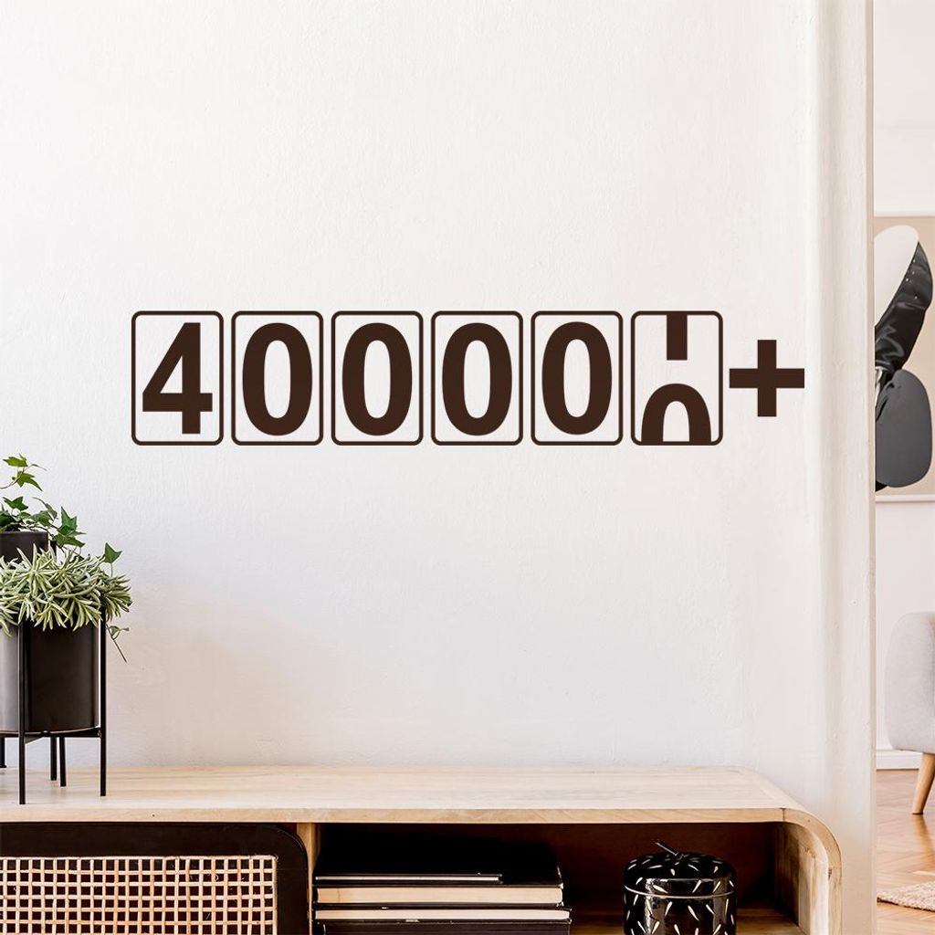 IV00000+ km Kilometerzähler Wandtattoo Wandaufkleber Wall Sticker - Dekoration, Küche, Wohnzimmer, Schlafzimmer, Badezimmer